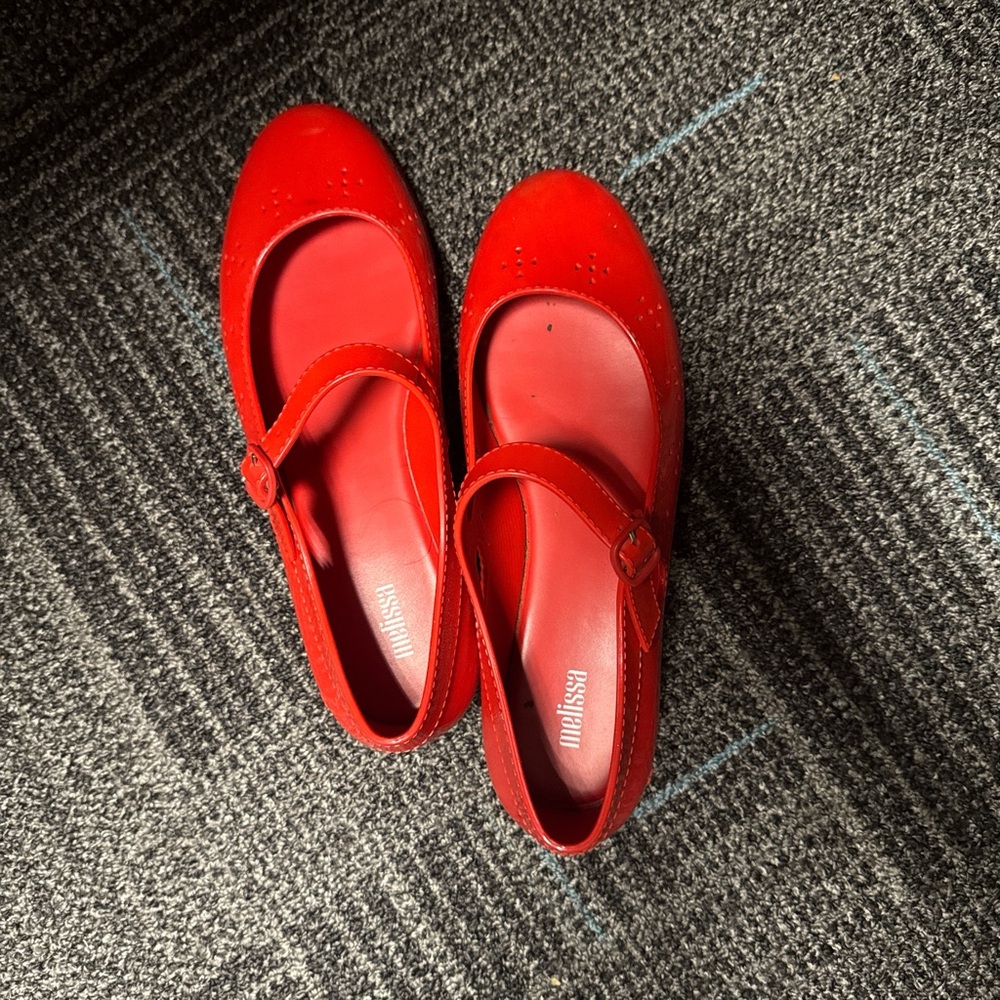 Melissa Jelly Red Mary Jane Ballet Flats